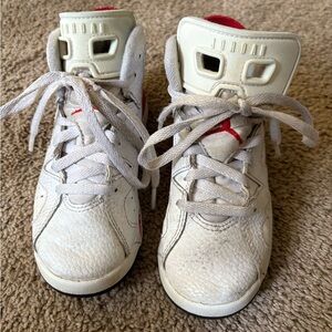 Jordan White and Red Infant Sneakers Classic Design